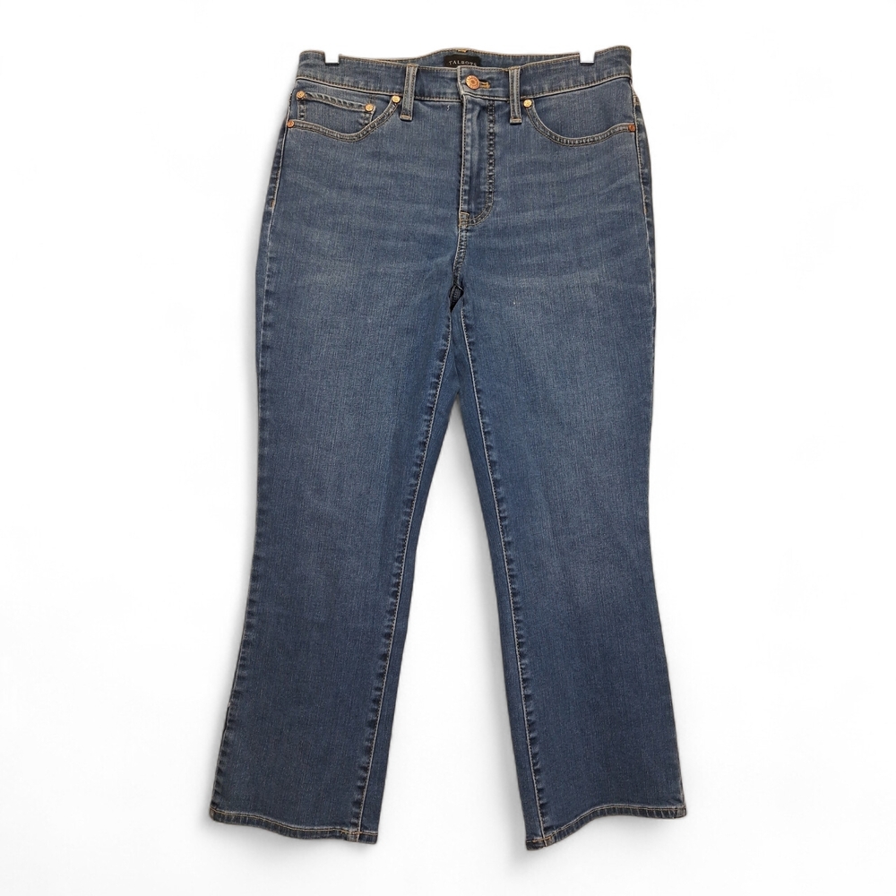 Talbots Women's Light Wash Blue Crop Flare Jeans Denim 6
